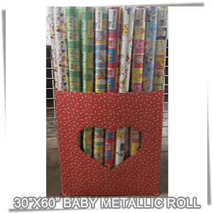 (1\'\' MET BABY ROLL)[Gift Wrap] 30X60 Inch BABY Gift Wrapping Rol